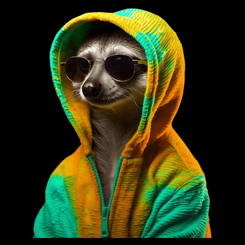 Erdmännchen mit Sonnenbrille Bunt Coole Tiere