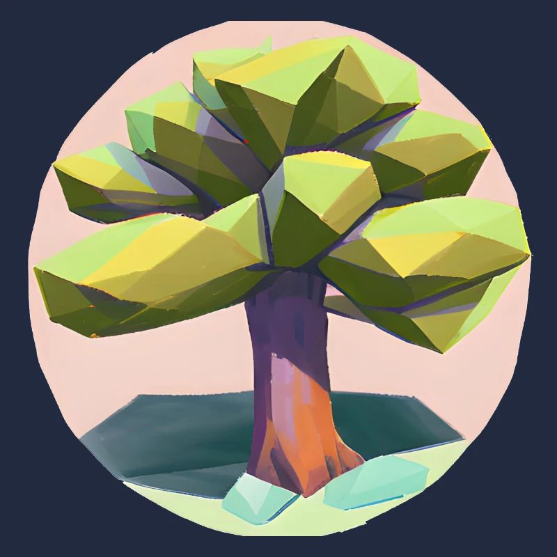 Low Poly - "Singular Low-Poly Tree Beauty"