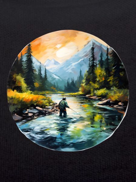 Painted fly fisherman