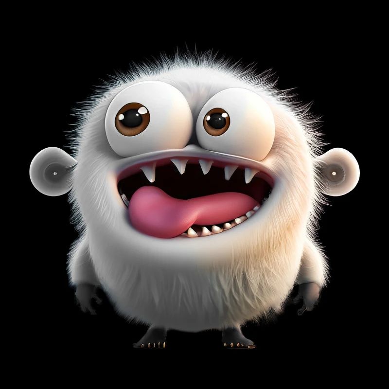 Joyeux Halloween mignon monstre langue effrayante