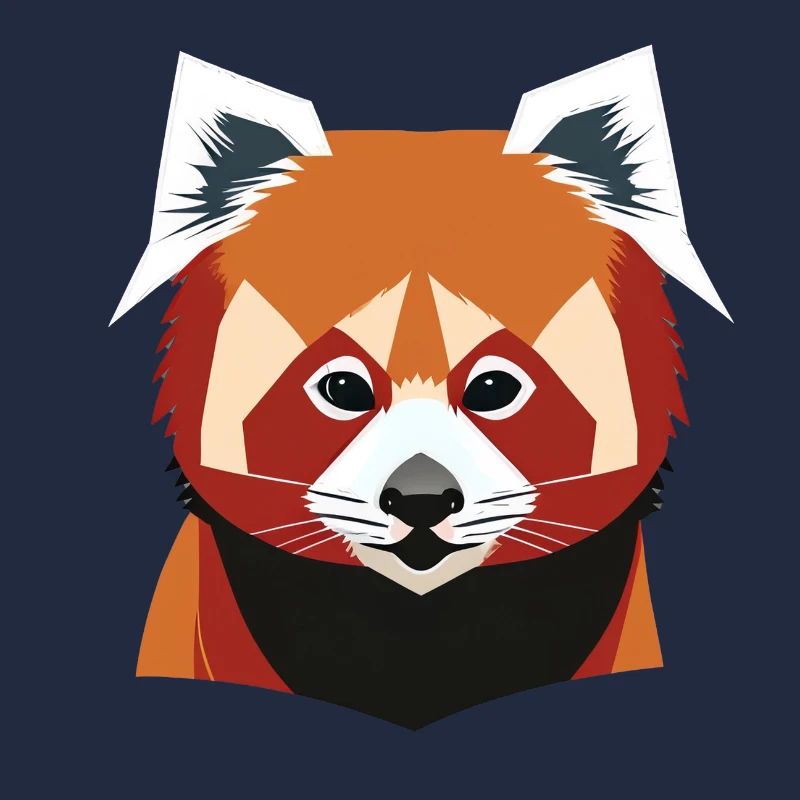 red panda face vector look geometric proud strong
