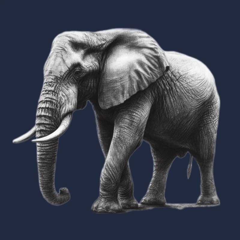 Dessiné gros éléphant gris