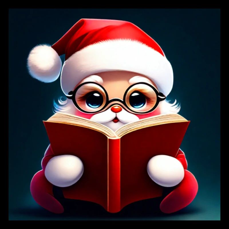 Kawaii Santa Claus with book