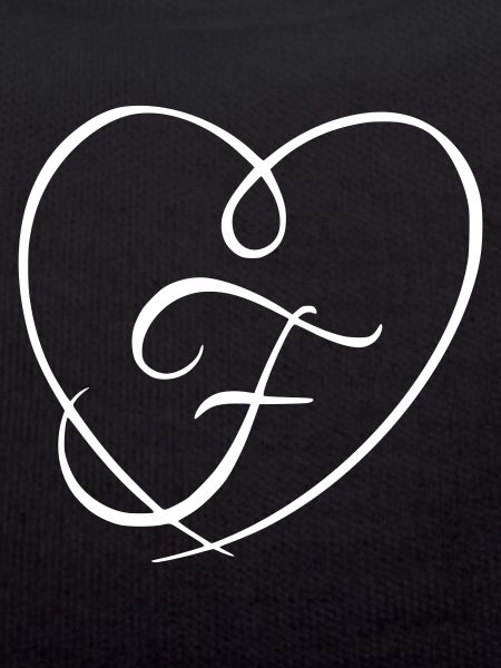 Letter F Calligraphy Heart