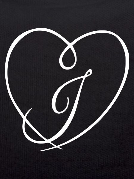 Letter J Calligraphy Heart
