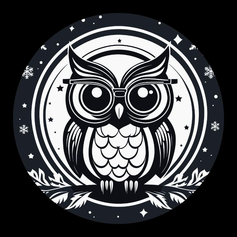 Dessin de Noël hibou