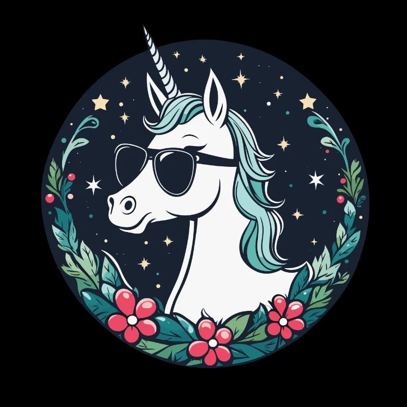 Dessin de Noël Licorne