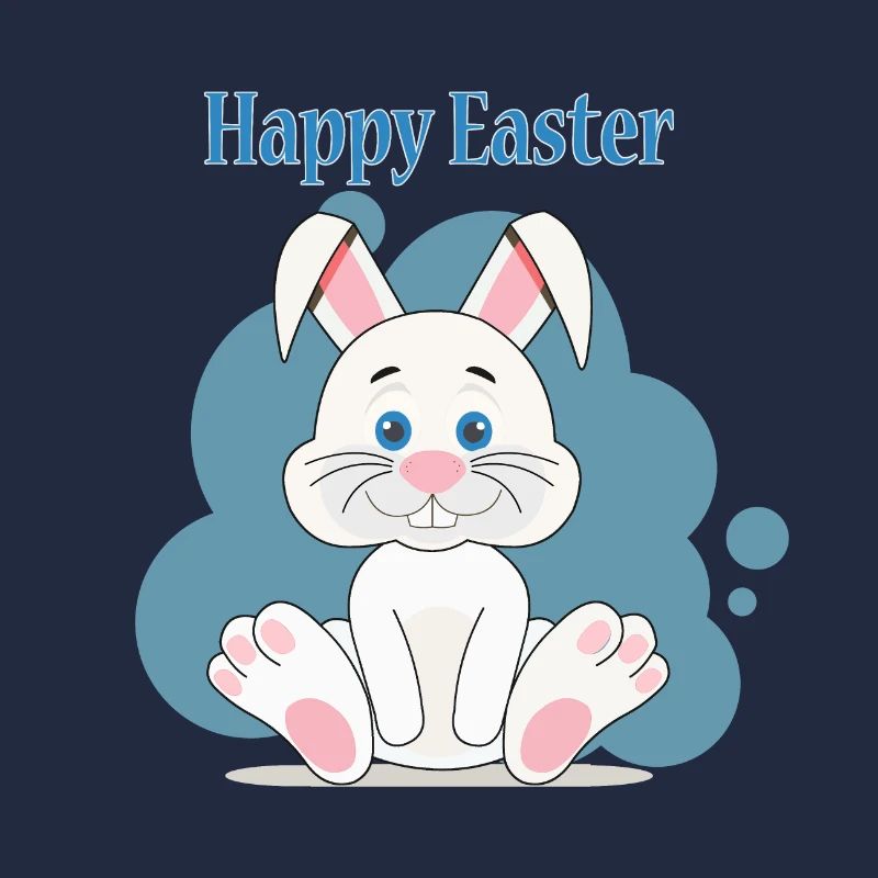 Happy white easter bunny