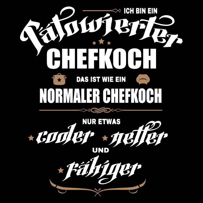 Chefkoch mit Tattoos. Tätowierter Chef.