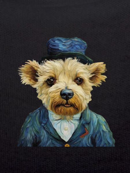 Buste de chien en costume