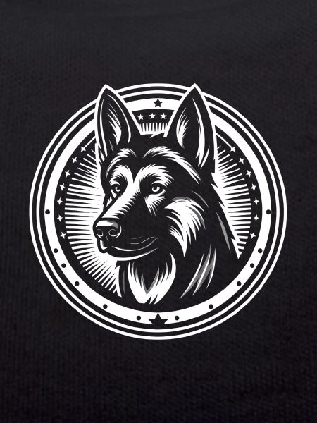 German Shepherd Logo White