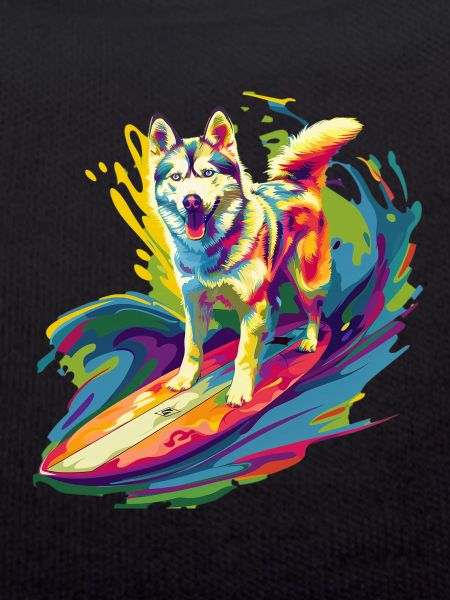 Surfing Husky