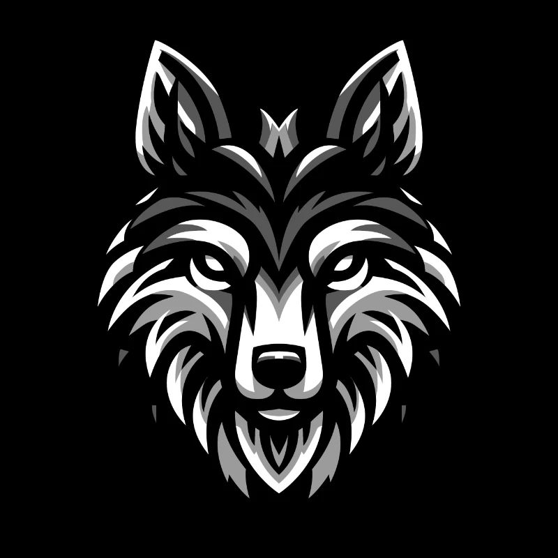 Conception de tête de loup gris