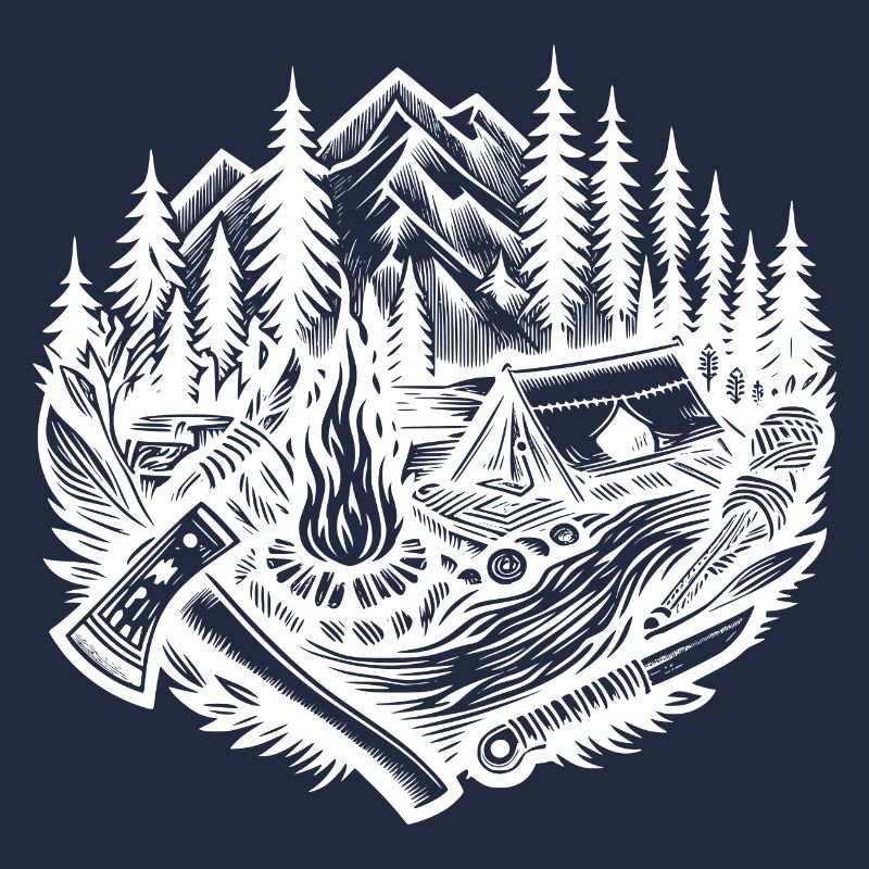 nature campfire axe