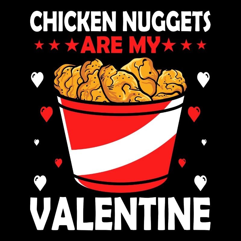 Les pépites de poulet sont mes rayures rétro de la Saint-Valentin
