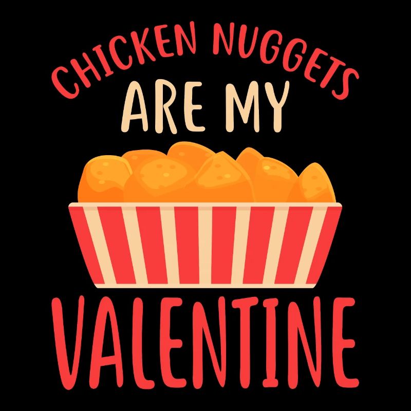 Les pépites de poulet sont mes rayures rétro de la Saint-Valentin