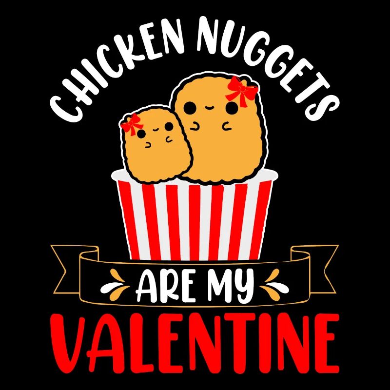 Les pépites de poulet sont mes rayures rétro de la Saint-Valentin