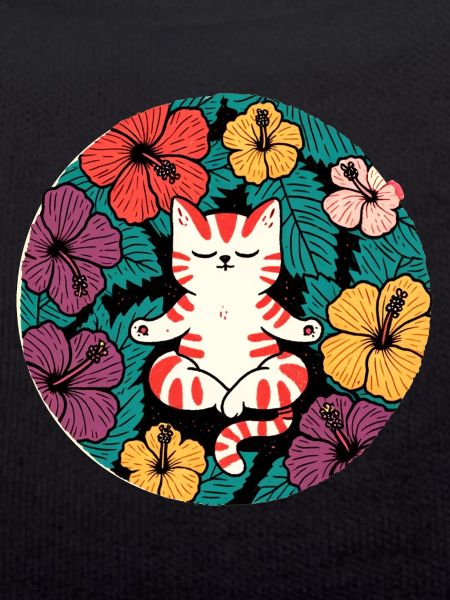Zen Hibiscus Cat