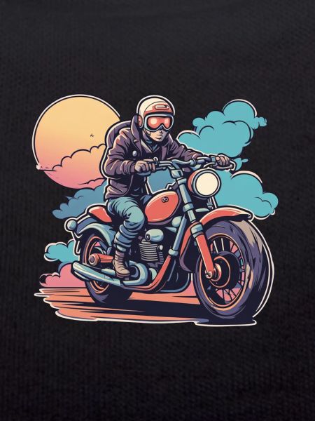 Motorradfahrer rotes Motorrad