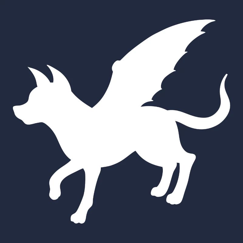 Hellhound - silhouette with demon wings