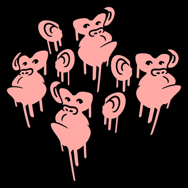Graffiti Drop Monkey Heads Spray Faces Team