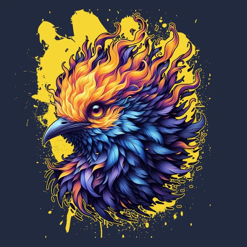 Fiery Phoenix Bird Art