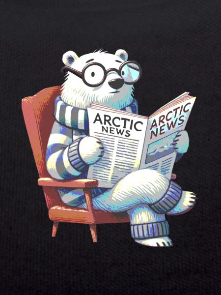 Eisbär liest Zeitung