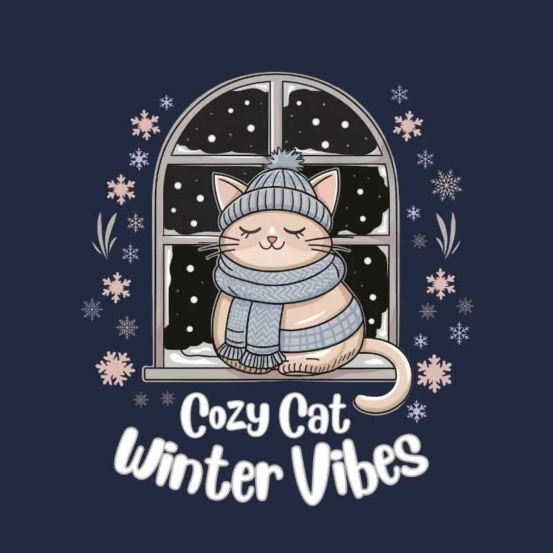 Cozy Cat, Winter Vibes