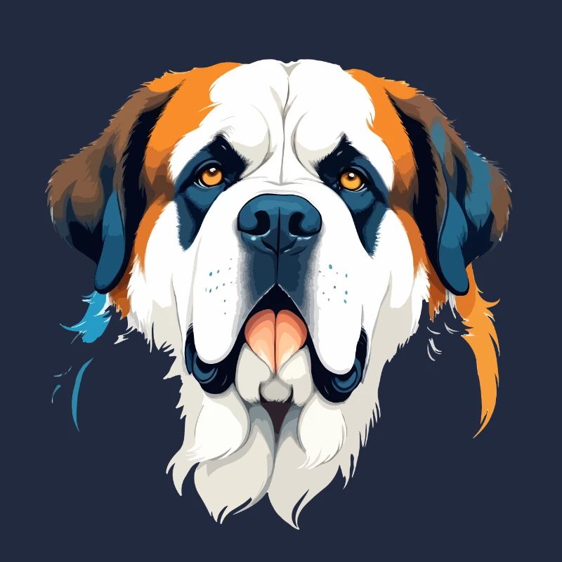 Saint Bernard Vector Art Vibrant Illustration