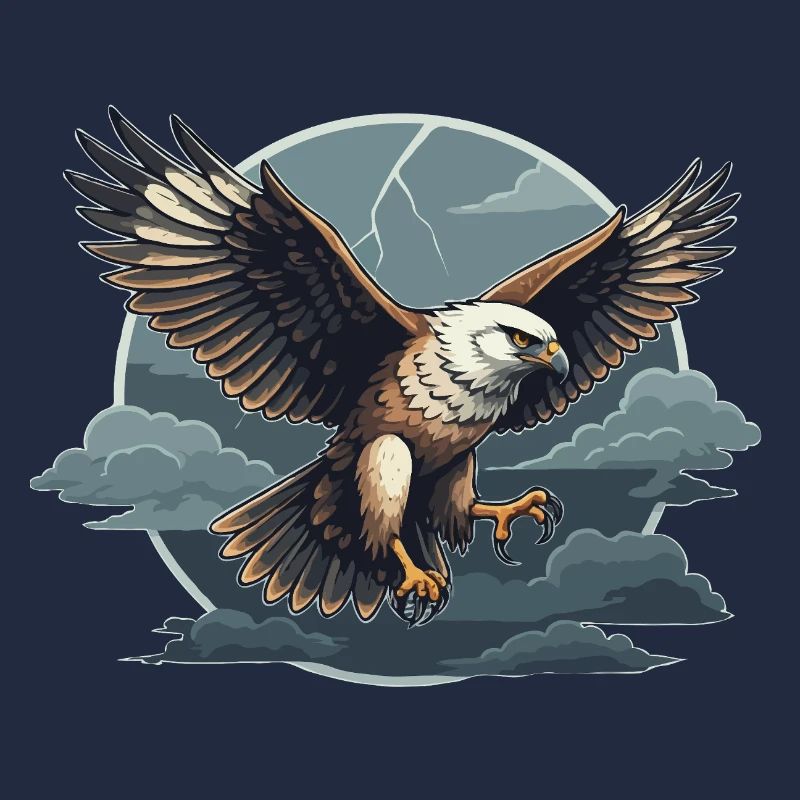 Goshawk and storm clouds