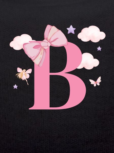 Letter b pink clouds