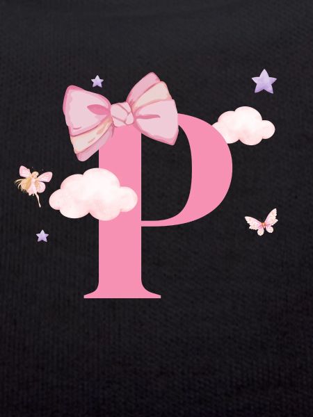 Letter p pink clouds