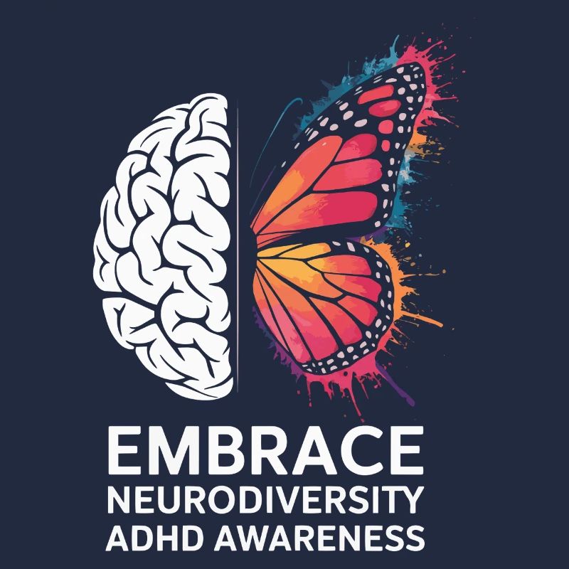 Embrace Neurodiversity ADHD Awareness Orange
