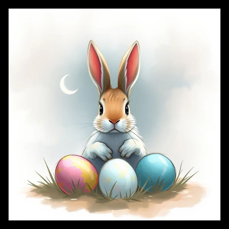 Fröhliche Ostern mit Hase und Ei