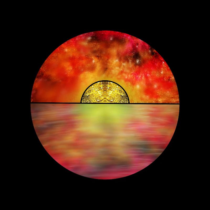 Scène de coucher de soleil cosmique