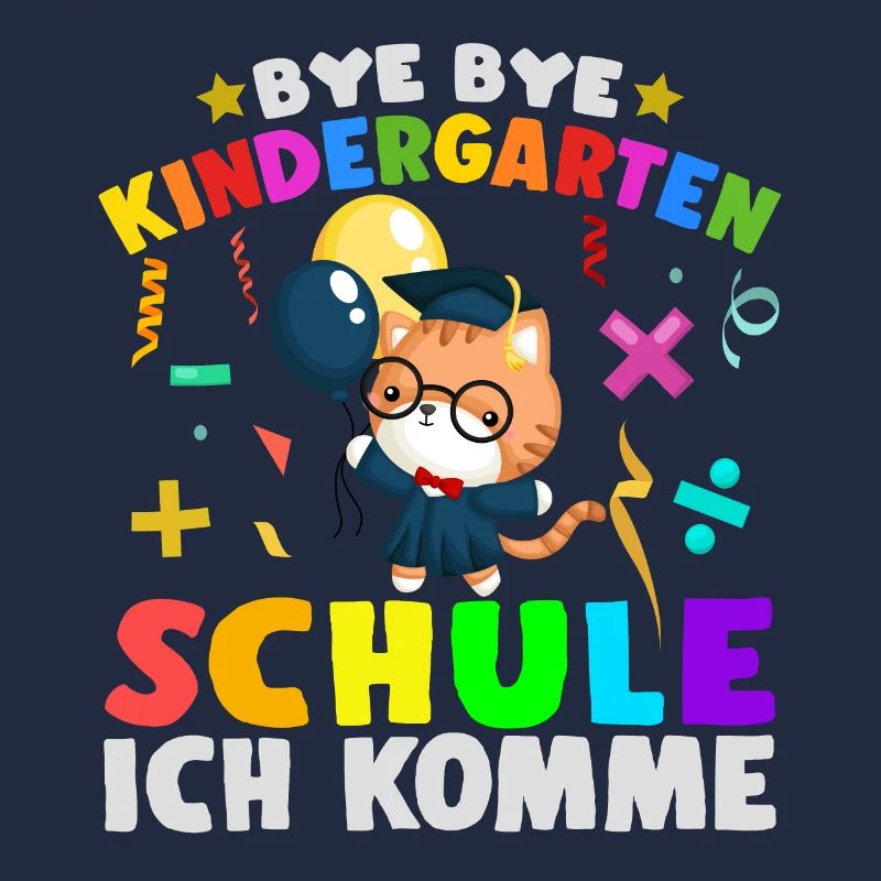 Bye Kindergarten Schulanfang Einschulung Katze