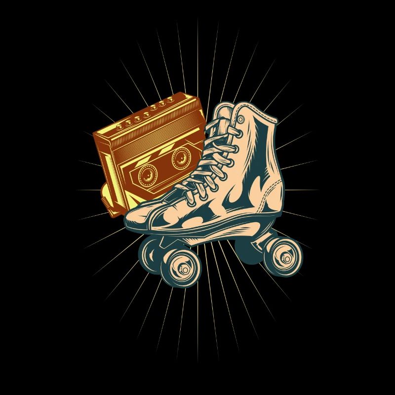 Vintage 80s Roller Skates Cassette Radio