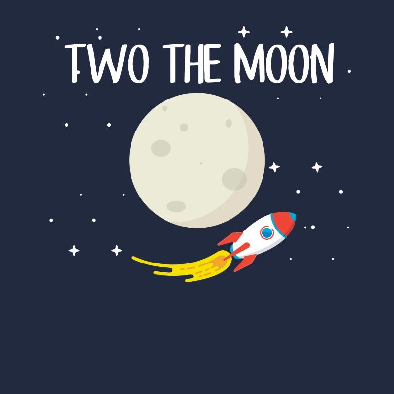 Kids Rocket Moon 2nd Birthday Astronaut 2 Years