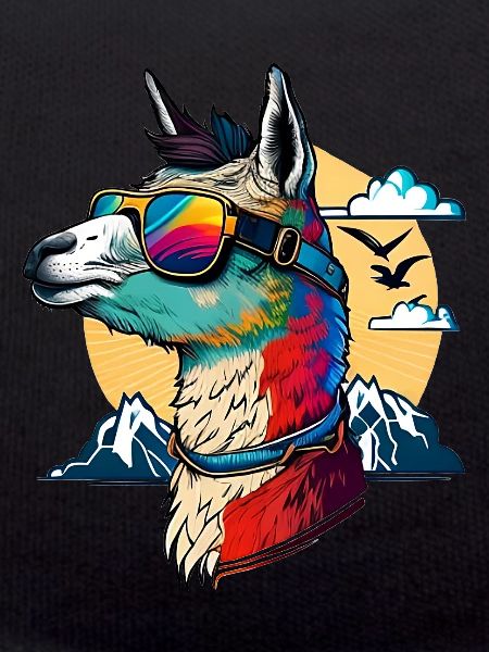 Llama chilled with sunglasses