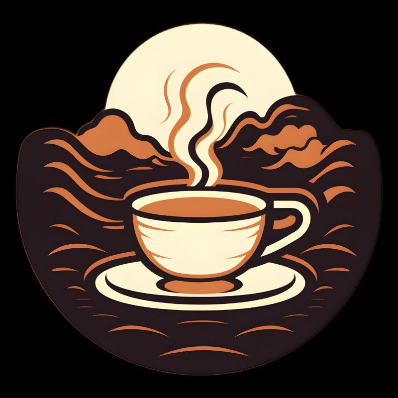 Steaming Cup: Minimalist Coffee Design