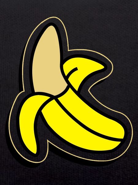 Half peeled banana
