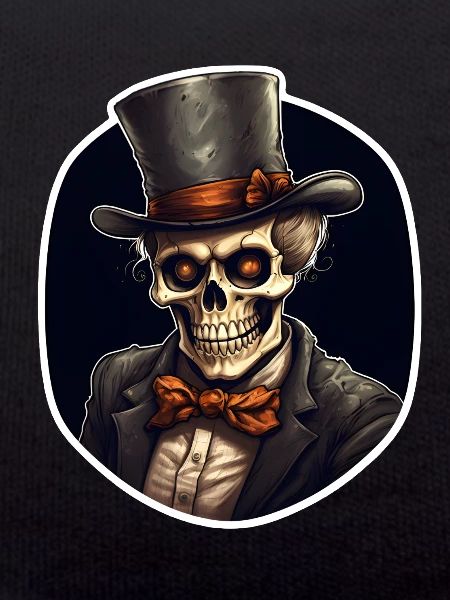 Skull with top hat