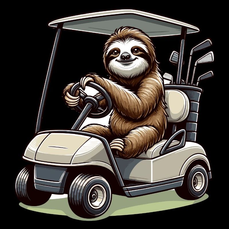Lustiges Faultier beim Golfen