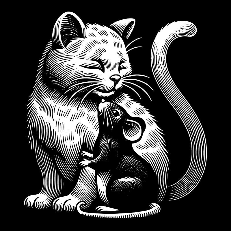 Katze und Maus in Freundschaft Frieden und Liebe