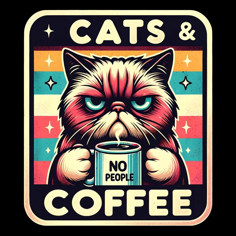 Katze und Kaffee keine Menschen