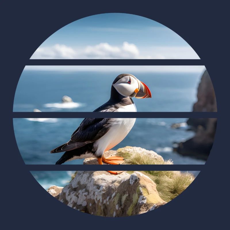 Puffin on a cliff