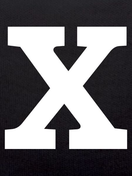 Letter x "x" white