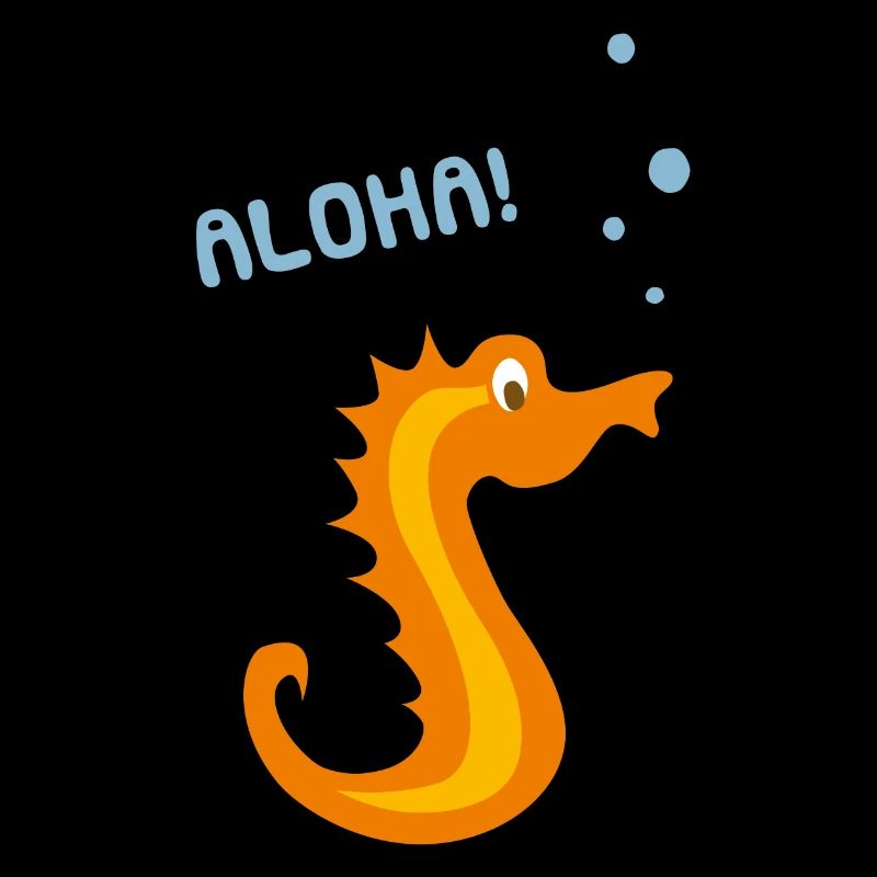 Unterwasser Comicfigur Seepferd