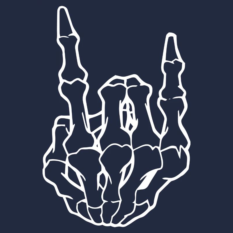 Hand Skelett Rock´n Roll Geschenk Idee weiss