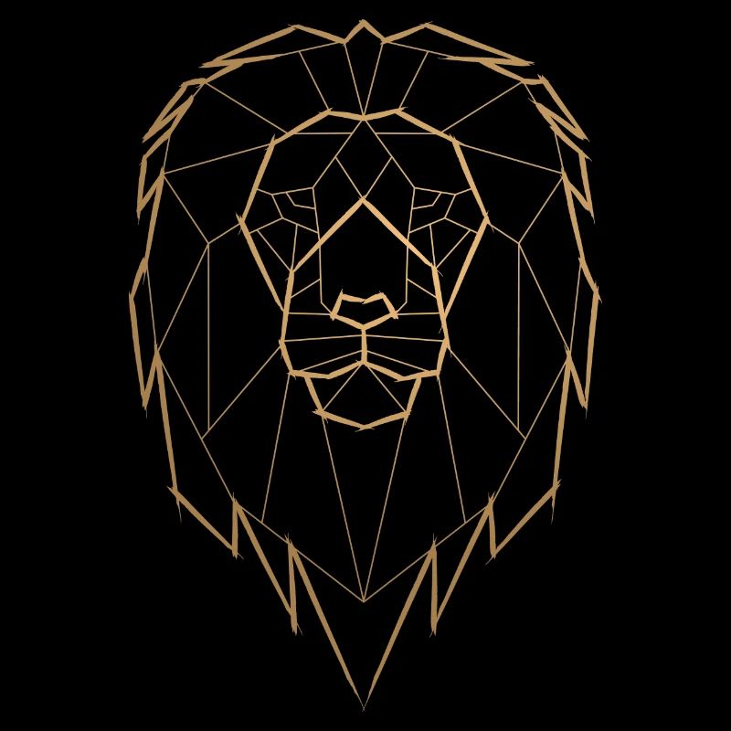 Lion Géométrie Géométrique - Couleur Dorée